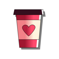 heart coffee, Valentine Flat Graphic Illustrations, transparent background png