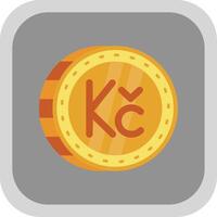 Koruna Flat Round Corner Icon vector