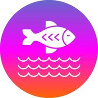 Fish Glyph Gradient Circle Icon vector