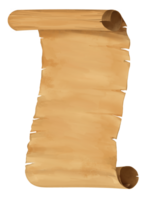 Brown old paper scroll open png