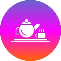 Teapot Glyph Gradient Circle Icon vector