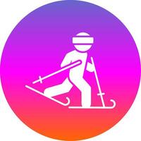 Ski Glyph Gradient Circle Icon vector