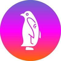 Penguin Glyph Gradient Circle Icon vector