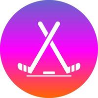 Ice Hockey Glyph Gradient Circle Icon vector