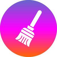 Broom Glyph Gradient Circle Icon vector