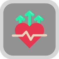 Heart rate Flat Round Corner Icon vector