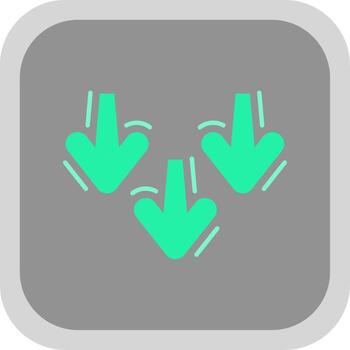 Decrease Flat Round Corner Icon vector
