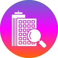 Search Apartment Glyph Gradient Circle Icon vector