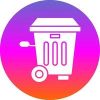 Trash Bin Glyph Gradient Circle Icon vector