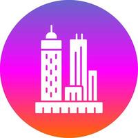 Skyscrapers Glyph Gradient Circle Icon vector