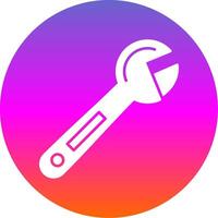 Adjustable Wrench Glyph Gradient Circle Icon vector