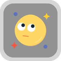 Rolling eyes Flat Round Corner Icon vector