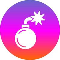 Bomb Glyph Gradient Circle Icon vector