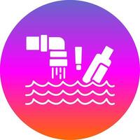 Water Pollution Glyph Gradient Circle Icon vector