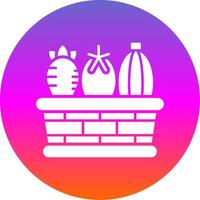 Vegetable Basket Glyph Gradient Circle Icon vector