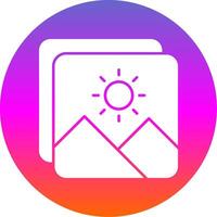 Photo Glyph Gradient Circle Icon vector