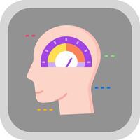 Psychology Flat Round Corner Icon vector