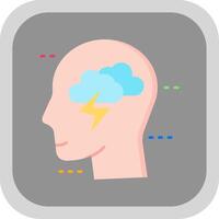 Brainstorm Flat Round Corner Icon vector