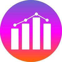 Graph Glyph Gradient Circle Icon vector