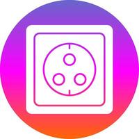 Wall Socket Glyph Gradient Circle Icon vector
