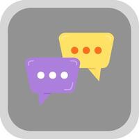 Speech bubbles Flat Round Corner Icon vector