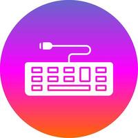 Keyboard Glyph Gradient Circle Icon vector