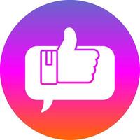Positive Comment Glyph Gradient Circle Icon vector