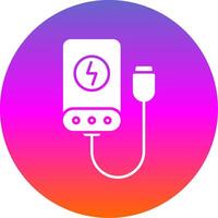 Power Bank Glyph Gradient Circle Icon vector