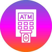 Atm Machine Glyph Gradient Circle Icon vector