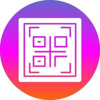 Qr Code Glyph Gradient Circle Icon vector