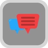 Message Flat Round Corner Icon vector