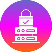 Data Protection Glyph Gradient Circle Icon vector