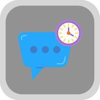 Time Flat Round Corner Icon vector