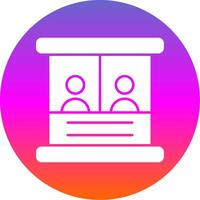 Ticket Box Glyph Gradient Circle Icon vector