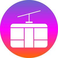 Cableway Glyph Gradient Circle Icon vector