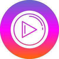 Play Glyph Gradient Circle Icon vector