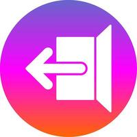 Logout Glyph Gradient Circle Icon vector