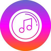 Music Note Glyph Gradient Circle Icon vector