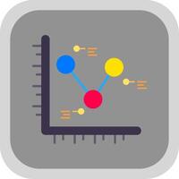 Chart Flat Round Corner Icon vector