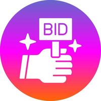 Bid Glyph Gradient Circle Icon vector