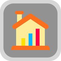 Home Flat Round Corner Icon vector