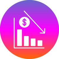 Business Decline Glyph Gradient Circle Icon vector