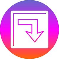 Turn Down Glyph Gradient Circle Icon vector
