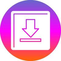 Down Arrow Glyph Gradient Circle Icon vector