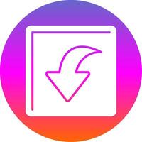 Curved Down Glyph Gradient Circle Icon vector