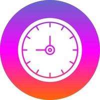 Clock Glyph Gradient Circle Icon vector