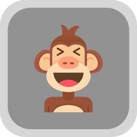 Laugh Flat Round Corner Icon vector
