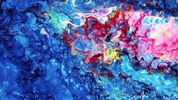 Abstract Background With Psychedelic Painting in Vivid Liquid Colors Texture  Footage. video