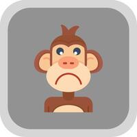 Sad Flat Round Corner Icon vector