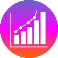 Increase Glyph Gradient Circle Icon vector